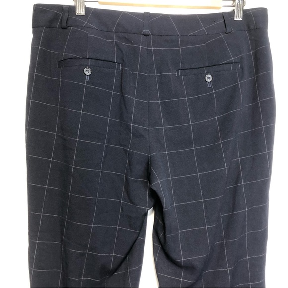 BANANA Republic Logan Windowpane Navy Plaid Trousers, Size 12 - Picture 7 of 13